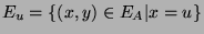 $E_{u} = \{(x, y) \in E_{A} \vert x=u\}$