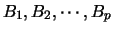 $B_1, B_2, \cdots, B_p$