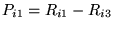 $\displaystyle P_{i1} = R_{i1}-R_{i3}$