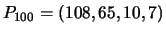 $P_{100} = (108, 65, 10, 7)$