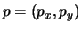 $p=(p_x, p_y)$