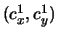 $(c_x^1, c_y^1)$