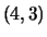 $(4,3)$
