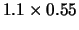 $ 1.1 \times 0.55$