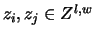 $z_i,z_j\in Z^{l,w}$