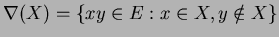 $\nabla(X) = \{ xy \in E : x \in X, y \notin X \}$
