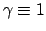 $ \gamma \equiv 1$
