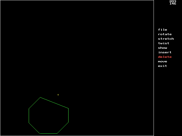 screenshot of delete vertex result