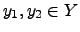 $ y_1, y_2 \in Y$