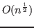 $O(n^{\frac{1}{2}})$